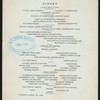 DINNER [held by] PLAZA HOTEL [at] FIFTH AVENUE NY (HOTEL;)