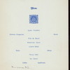 INITIATION BANQUET [held by] R.J.ALPHA OF PHI DELTA THETA [at] "PROVIDENCE, RI" (?)