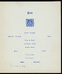 INITIATION BANQUET [held by] R.J.ALPHA OF PHI DELTA THETA [at] "PROVIDENCE, RI" (?)