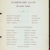 SIXTH DINNER [held by] HARDWARE AND METAL TRADES [at] "SHERRY'S, NY" (REST;)