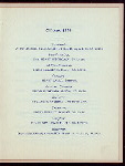 FIRST ANNUAL BANQUET [held by] SOCIETY SONS OF THE REVOLUTION IN THE STATE OF MISSOURI [at] "MERCANTILE CLUB HOUSE, ST. LOUIS MO" (OTHER (PRIVATE CLUB?))