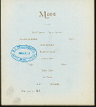 SIXTH ANNUAL ANNIVERSARY BANQUET [held by] R.I. ALPHA OF PHI DELTA THETA [at] "TILLINGHAST'S PARLORS, PROVIDENCE, RI" (REST;)