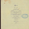 BANQUET IN COMMEMORATON OF WASHINGTON'S INAUGURATION [held by] ILLINOIS SOCIETY OF THE SONS OF THE REVOLUTION [at] "AUDITORIUM HOTEL ANNEX, (?), IL" (HOT;)
