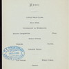 MENU [held by] QUILL AND DAGGER [at] "DEEMING HALL, ITHACA, NY" (OTHER (HALL);)