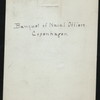 BANQUET OF NAVAL OFFICERS [held by] DANISH NAVY [at] "COPENHAGEN,DENMARK"