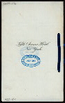 DINNER [held by] FIFTH AVENUE HOTEL [at] "NEW YORK, NY" (HOTEL;)