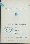 DINNER [held by] MILITARY ORDER OF THE LOYAL LEGION [at] "THE HOLLENDEN, CLEVELAND; OH" (HOTEL(?))