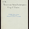 DEJEUNER [held by] H.M.PARAMINDR MAHA CHULALONGKORN-KING OF SIAM [at] "ROYAL YACHT-""MAHA-CHAKRI""" (ROYAL YACHT)