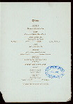 DINNER & SOIREE MUSICALE [held by] DRY GOODS CLUB [at] "[NEW YORK, NY?]"