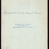BREAKFAST [held by] KING OF SIAM [at] "THE BRAGANZA, LISBON, PORTUGAL" (FOR;)