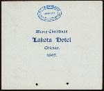 CHRISTMAS DINNR [held by] LAKOTA HOTEL [at] CHICAGO [IL] (HOTEL;)