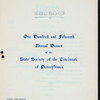 115NTH ANNUAL DINNER [held by] STATE SOCIETY OF THE CINCINNATI OF PENNSYLVANIA [at] HOTEL BELLEVUE (HOTEL)