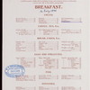 BREAKFAST [held by] NORTHERN STEAMSHIP COMPANY [at] STEAMSHIP NORTH WEST (SS)