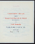 BANQUET FOR LIEUT.-COL. FRANCIS G. WARD OF 202 USV [held by] ? [at] "HOTEL IROQUOIS,(BUFFALONY)" (HOTEL;)