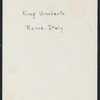 LUNCH [held by] (KING UMBERTO) [at] "(ROME,ITALY)"