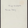 LUNCH [held by] (KING UMBERTO) [at] "(ROME,ITALY)"
