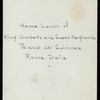 LUNCHEON [held by] KING UMBERTO AND QUEEN MARGHARITA [at] "PALAZZO DEL QUIRINALE, ROME, ITALY" (FOR;)