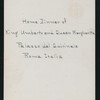DINNER [held by] KING UMBERTO AND QUEEN MARGHARITA [at] "PALAZZO DEL QUIRINALE, ROME, ITALY" (FOR;)