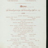 THANKSGIVING DAY DINNER [held by] CITY HOTEL [at] "WORCESTER, MA" (HOTEL)