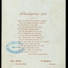 THANKSGIVING DAY DINNER [held by] CITY HOTEL [at] "WORCESTER, MA" (HOTEL)