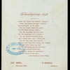 THANKSGIVING DAY DINNER [held by] CITY HOTEL [at] "WORCESTER, MA" (HOTEL)