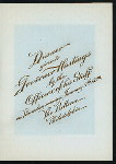 DINNER TO GOVERNOR HASTINGS [held by] GOVERNOR HASTINGS STAFF [at] "THE BELLEVUE, PHLADELPHIA [PA]" (HOTEL;)