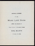 DINNER IN HONOR OF HON. J.I.CLARKE HARE [held by] HARE LAW CLUB [at] BELLEVUE HOTEL (HOTEL;)