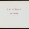 DINNER [held by] PSI UPSILON OF PHILADELPHIA [at] BELLEVUE (HOTEL;)