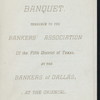 BANQUET [held by] BANKERS OF DALLAS [at] "ORIENTAL, DALLAS, TX"