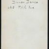 DINNER DANCE] [held by] (MRS.W.D.SLOANE) [at] "642 FIFTH AVE,(NY)" (OTHER;)