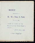 CENTENIAL ANNIVERSARY DINNER [held by] JERUSALEM CHAPTER NO 8 R.A.M. [at] "HOTEL SAVOY,[NY]" (HOTEL;)