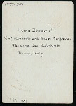 HOME DINNER [held by] KING UMBERTO AND QUEEN MARGHERITA [at] "PALAZZO DEL QUIRINALE, ROME, ITALY" (FOR;)