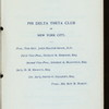 INFORMAL DINNER [held by] METROPOLITAN MEMBERS OF THE PHI DELTA THETA FRATERNITY [at] "ST. DENIS HOTEL,B'WAY & 10TH ST. NY" (HOTEL)