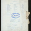 DECENTENNIAL BANQUET [held by] ACTUARIAL SOCIETY OF AMERICA [at] "DELMONICO'S, NEW YORK, NY" (REST;)
