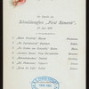DINNER [held by] HAMBURG-AMERICA LINE [at] EN-ROUTE EXPRESS-STEAMER FURST BISMARCK (SS;)