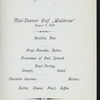 DINNER [held by] HAMBURG-AMERICA LINIE [at] POSTDAMPFER (MAIL STEAMER) WALDERSEE (SS;)