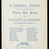 FAREWELL DINNER TO CAPTAIN G.J. JOHNSTON [held by] VICTORIAN FIELD ARTILLERY [at] "GRAND HOTEL, MELBOURNE, (AUSTRALIA?)" (FOR;)