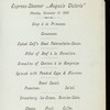 DINNER [held by] HAMBURG-AMERICA LINIE [at] EN ROUTE STEAMER AUGUST VICTORIA (SS;)