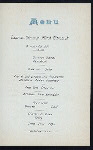 DINNER [held by] HAMBURG AMERIKA LINIE [at] SS FURST BISMARCK (SS;)