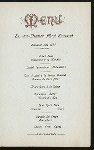 DINNER [held by] HAMBURG AMERIKA LINIE [at] SS FURST BISMARCK (SS;)