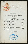 DINNER [held by] HAMBURG AMERIKA LINIE [at] SS FURST BISMARCK (SS;)