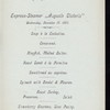 DINNER [held by] HAMBURG-AMERIKA LINIE [at] SS AUGUSTE VICTORIA (SS)