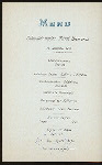 DINNER [held by] HAMBURG-AMERIKA LINIE [at] ENROUTE  ABOARD SCHNELLDAMPFER (EXPRESS-STEAMER) FURST BISMARCK (SS;)