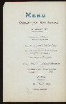 DINNER [held by] HAMBURG-AMERIKA LINIE [at] ENROUTE  ABOARD SCHNELLDAMPFER (EXPRESS-STEAMER) FURST BISMARCK (SS;)
