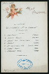 DINNER [held by] HAMBURG-AMERIKA LINIE [at] ENROUTE  ABOARD SCHNELLDAMPFER (EXPRESS-STEAMER) FURST BISMARCK (SS;)