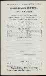 BILL OF FARE [held by] HARTMAN'S HOTEL [at] NEW YORK, NY (HOTEL;)