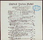 BILL OF FARE [held by] UNITED STATES HOTEL [at] "NEW YORK, NY" (HOTEL;)