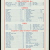 BILL OF FARE [held by] NAETHING BROS. [at] "NEW YORK, NY" (REST (ALSO BAKERY);)
