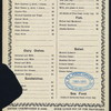 BILL OF FARE [held by] PIONEER RESTAURANT [at] "NEW YORK, NY" (REST)