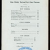 SIXTH CHARTER ANNIVERSARY MEAL; [held by] JUNKET CLUB [at] "AUDITORIUM,THE,[CHICAGO, IL]"